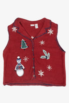 Cozy Snowman Vintage Ugly Christmas Sweater Vest (1990s)