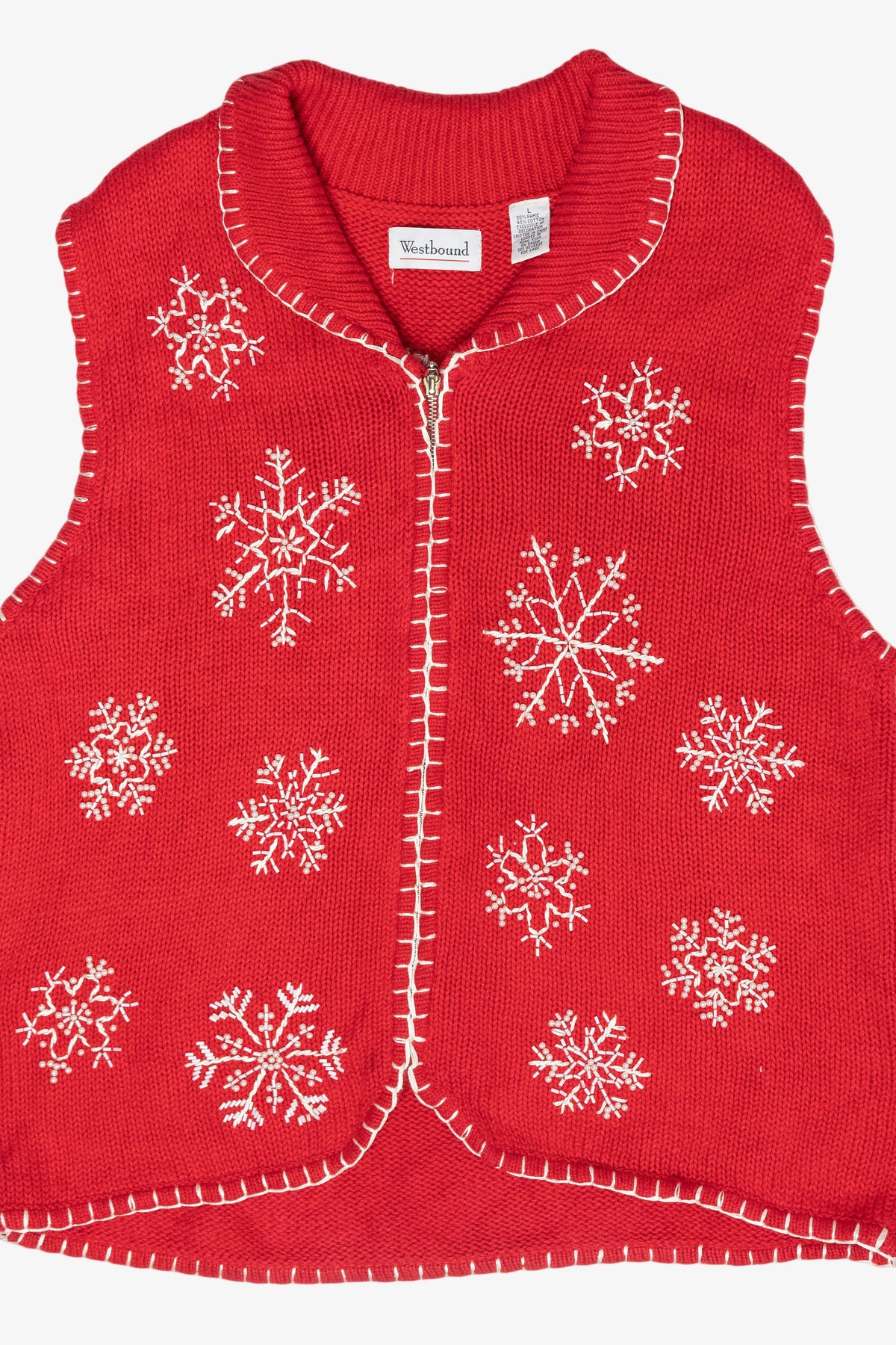 Snowflakes Vintage Ugly Christmas Sweater Vest (2000s)