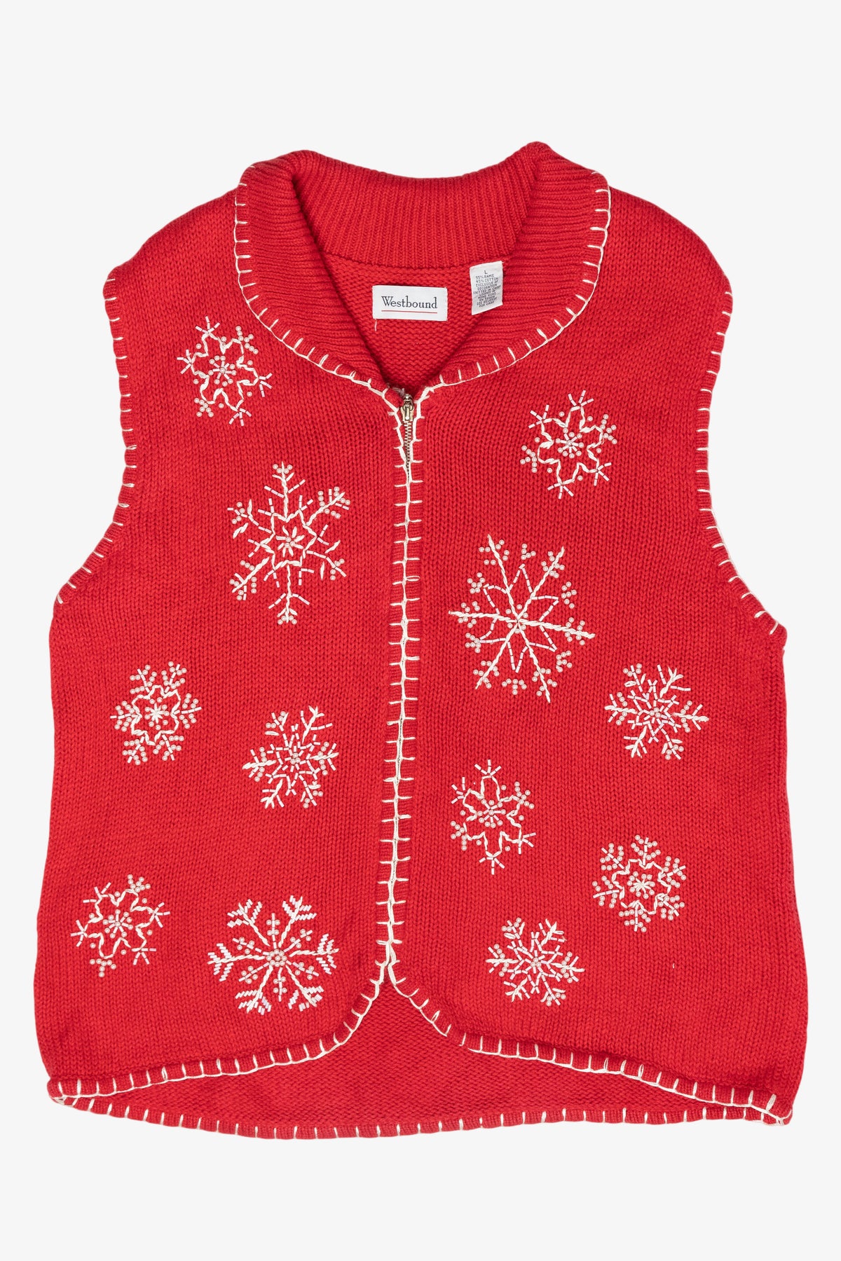 Snowflakes Vintage Ugly Christmas Sweater Vest (2000s)