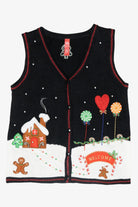 Gingerbread House Vintage Ugly Christmas Sweater Vest (2000s)