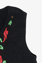 Holly Vintage Ugly Christmas Sweater Vest (1990s)