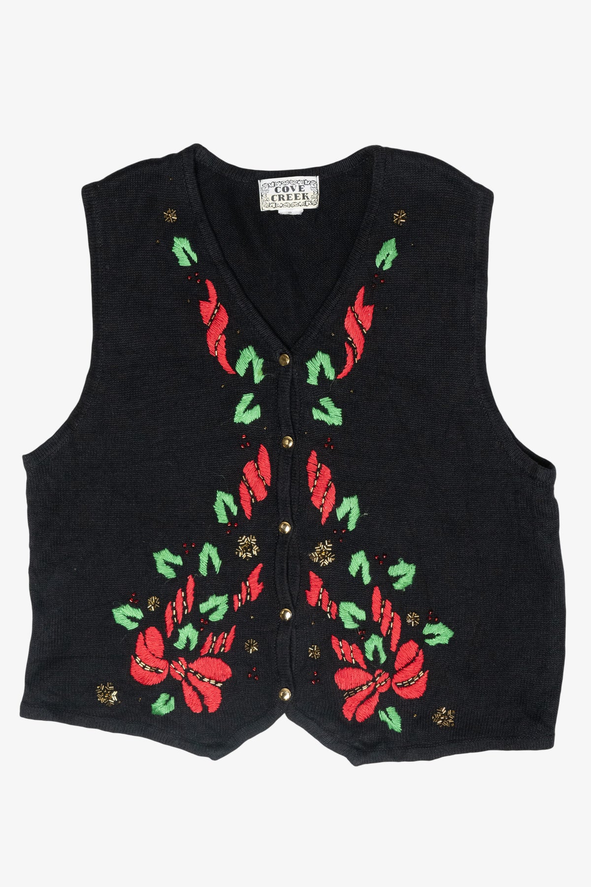 Holly Vintage Ugly Christmas Sweater Vest (1990s)