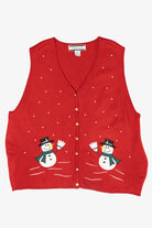 Snowmen Vintage Ugly Christmas Sweater Vest (1990s)
