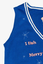 "Fish You A Merry Christmas" Vintage Ugly Sweater Vest (2000s)
