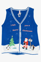 "Fish You A Merry Christmas" Vintage Ugly Sweater Vest (2000s)