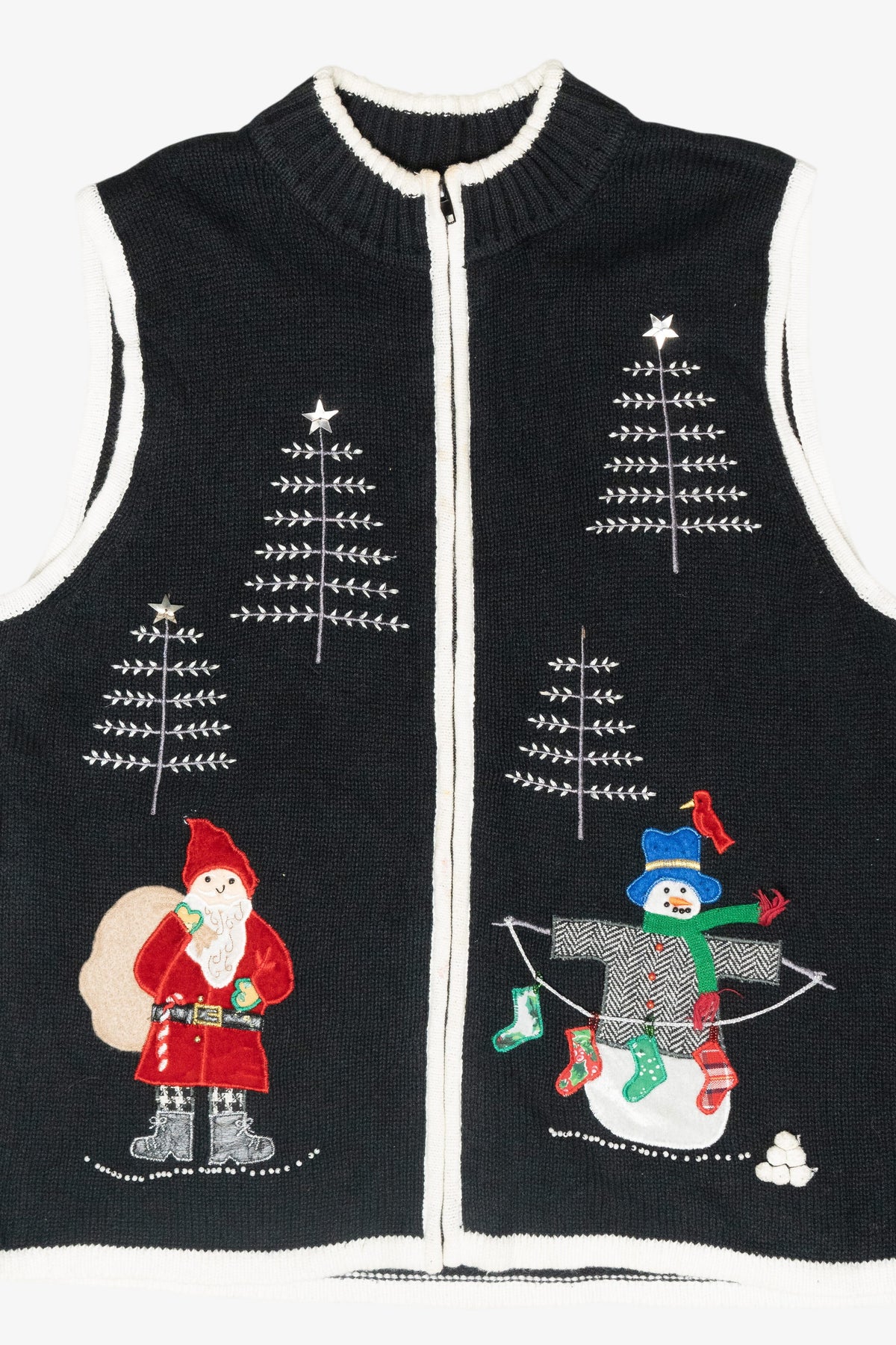 Santa Tree Hunt Vintage Ugly Christmas Sweater Vest (2000s)