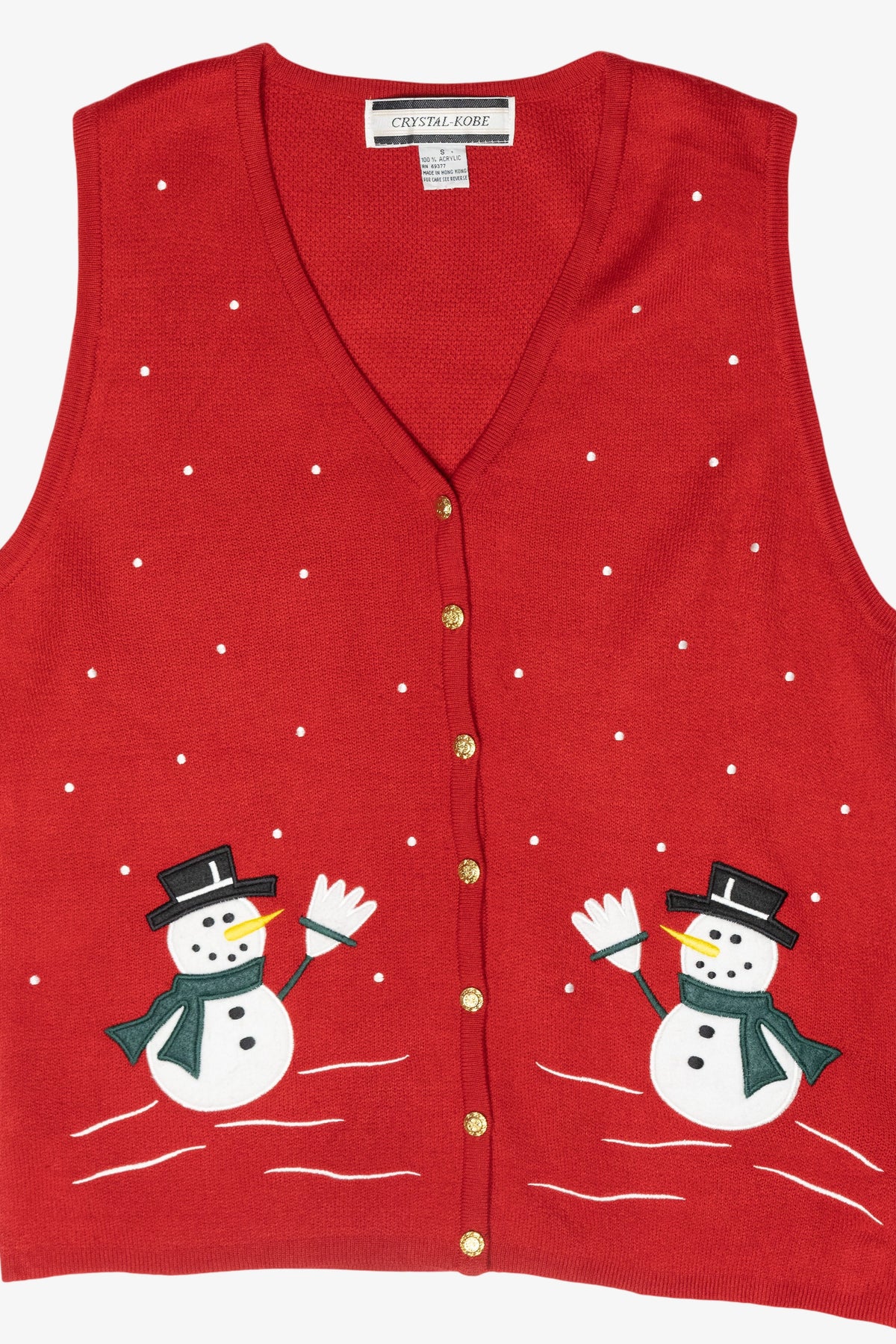 Snowmen Vintage Ugly Christmas Sweater Vest (2000s)