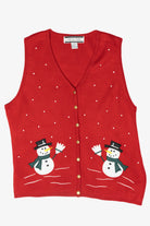 Snowmen Vintage Ugly Christmas Sweater Vest (2000s)