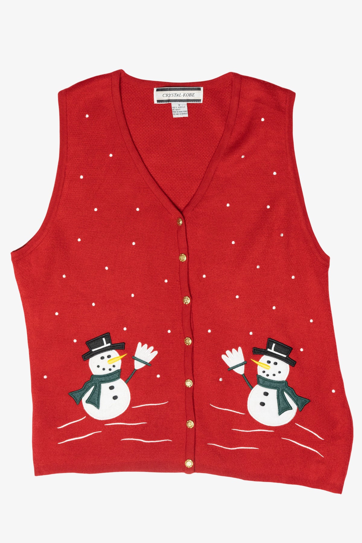 Snowmen Vintage Ugly Christmas Sweater Vest (2000s)
