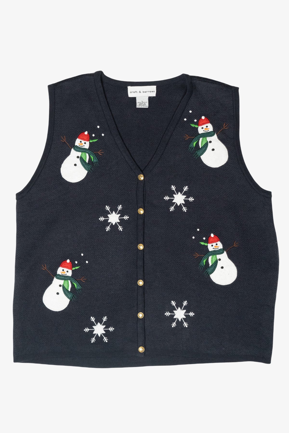 Snowmen Vintage Ugly Christmas Sweater Vest (2000s) 
