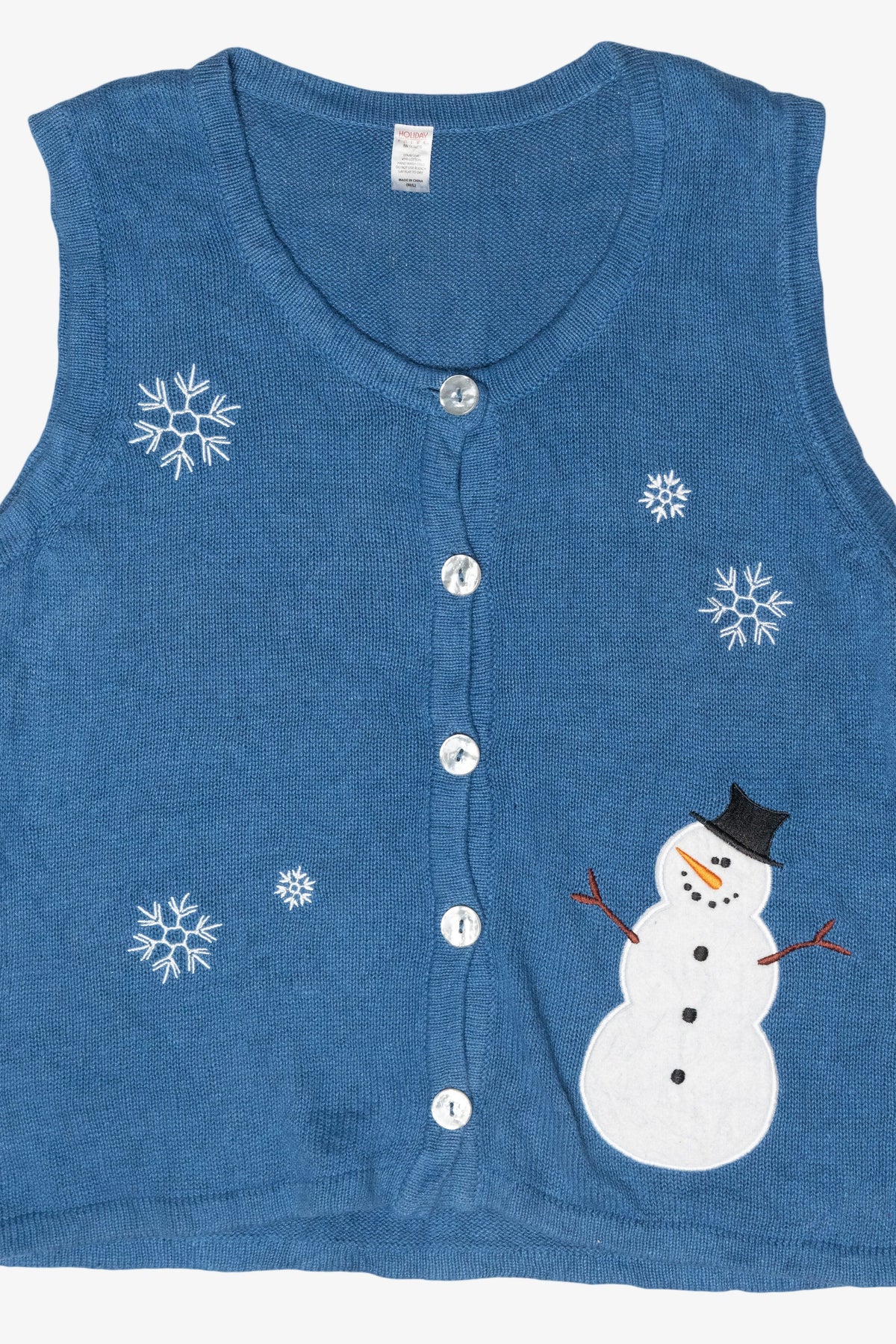 Silly Snowman Vintage Ugly Christmas Sweater Vest (2000s)
