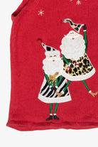 Animal Print Santas Vintage Ugly Christmas Sweater Vest (2000s)