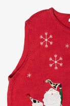 Animal Print Santas Vintage Ugly Christmas Sweater Vest (2000s)