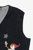 Windy Snowman Vintage Ugly Christmas Sweater Vest (2000s)