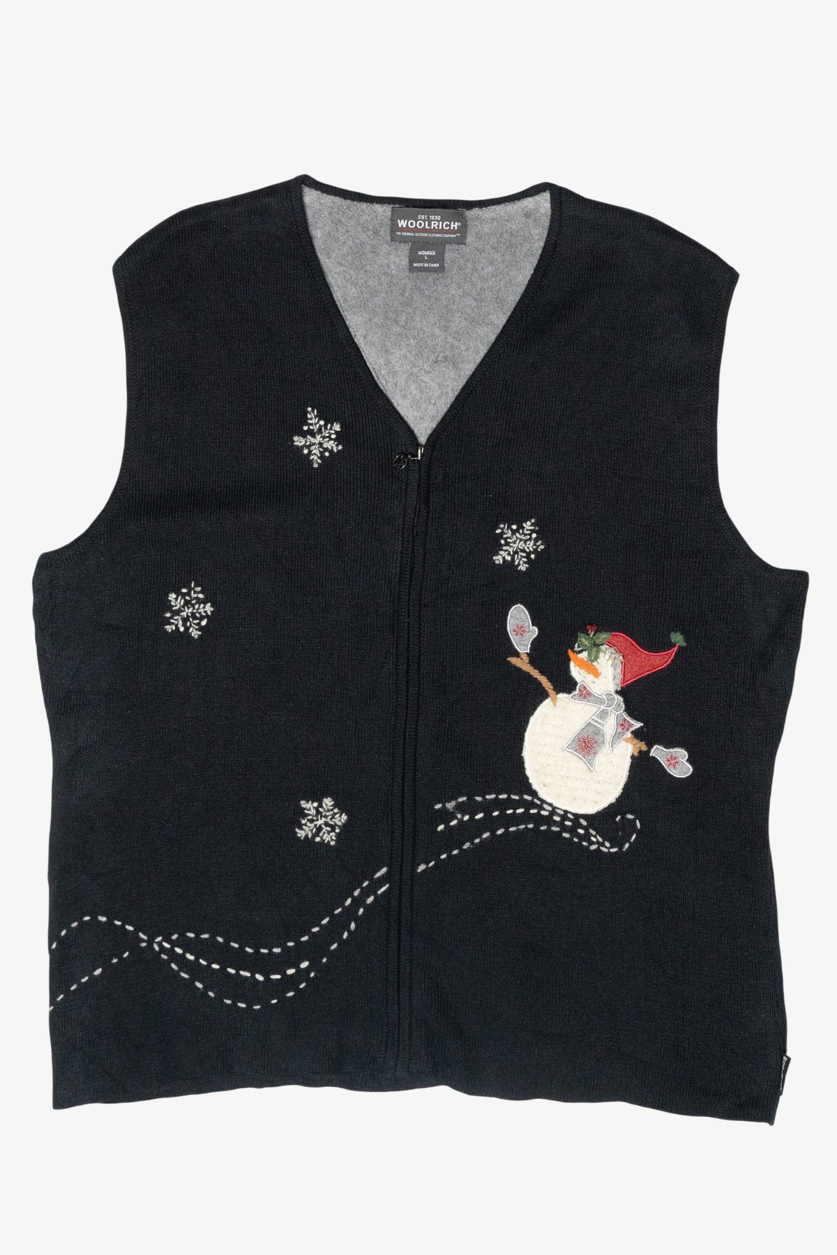Windy Snowman Vintage Ugly Christmas Sweater Vest (2000s)