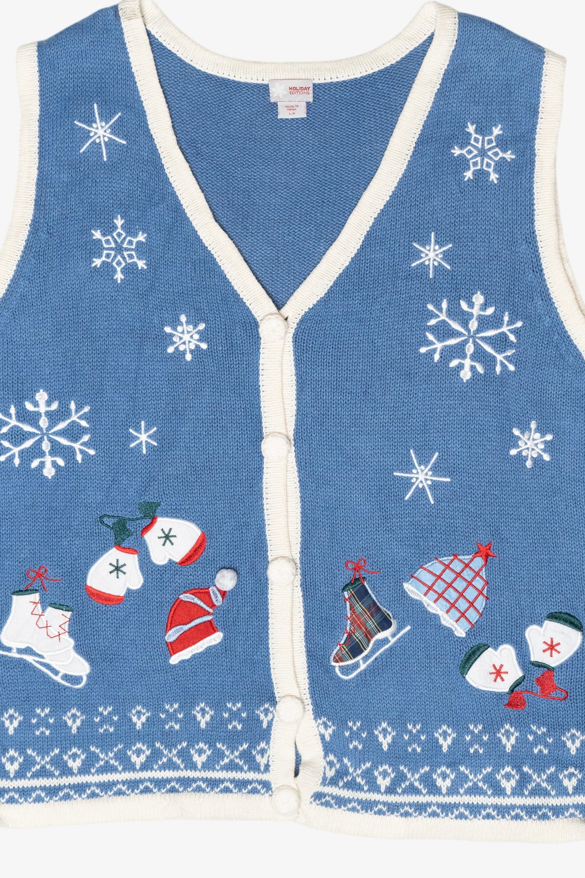 Mittens & Skates Vintage Ugly Christmas Sweater Vest (2000s)