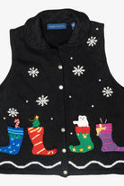 Stockings Vintage Ugly Christmas Sweater Vest (2000s)