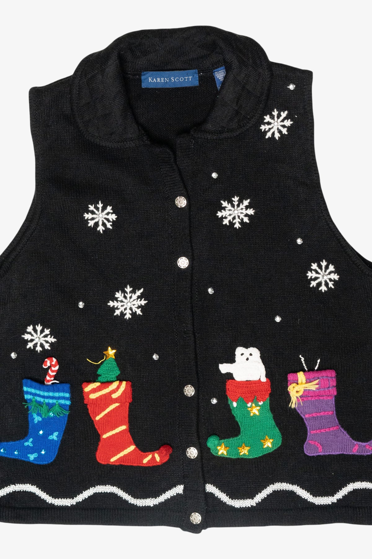 Stockings Vintage Ugly Christmas Sweater Vest (2000s)
