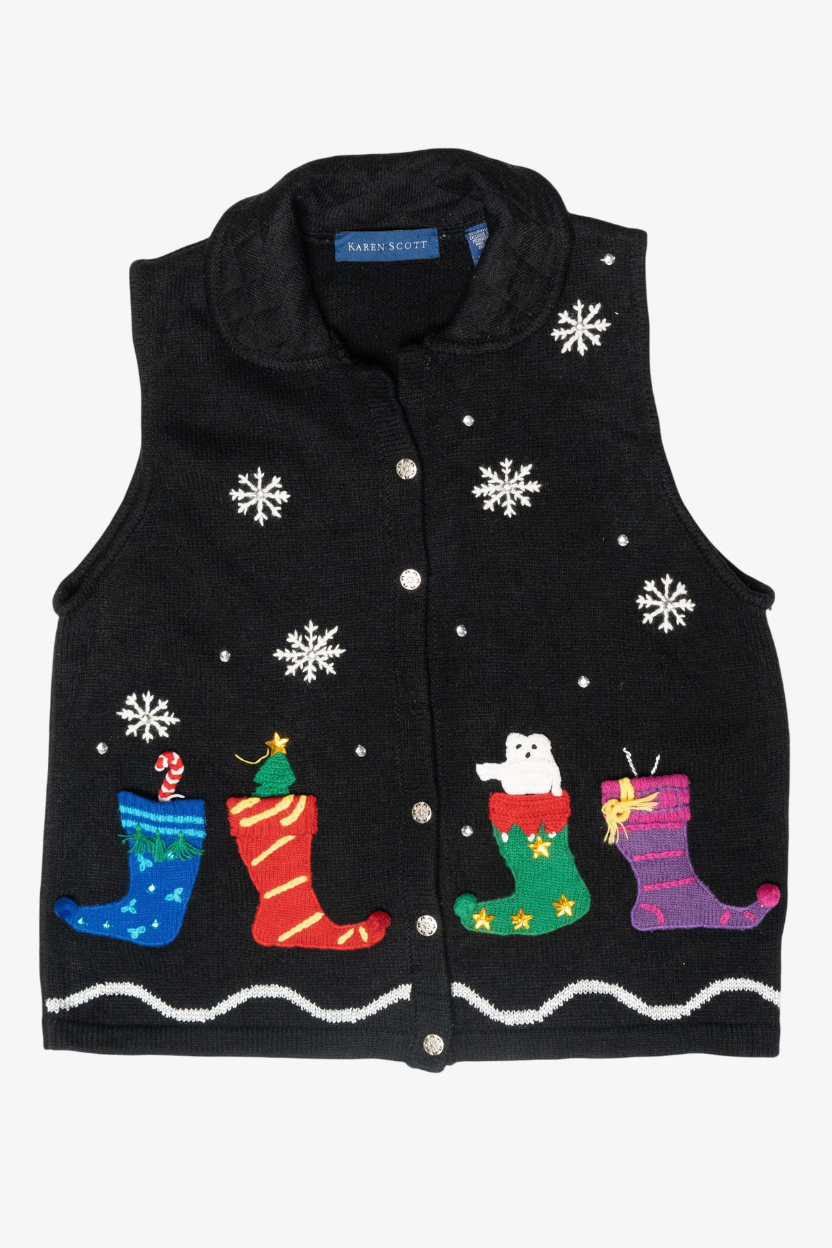Stockings Vintage Ugly Christmas Sweater Vest (2000s)
