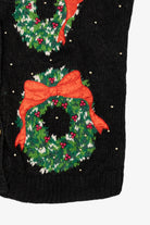 Vintage Black Marisa Christina Wreaths Ugly Christmas Vest (1990s)