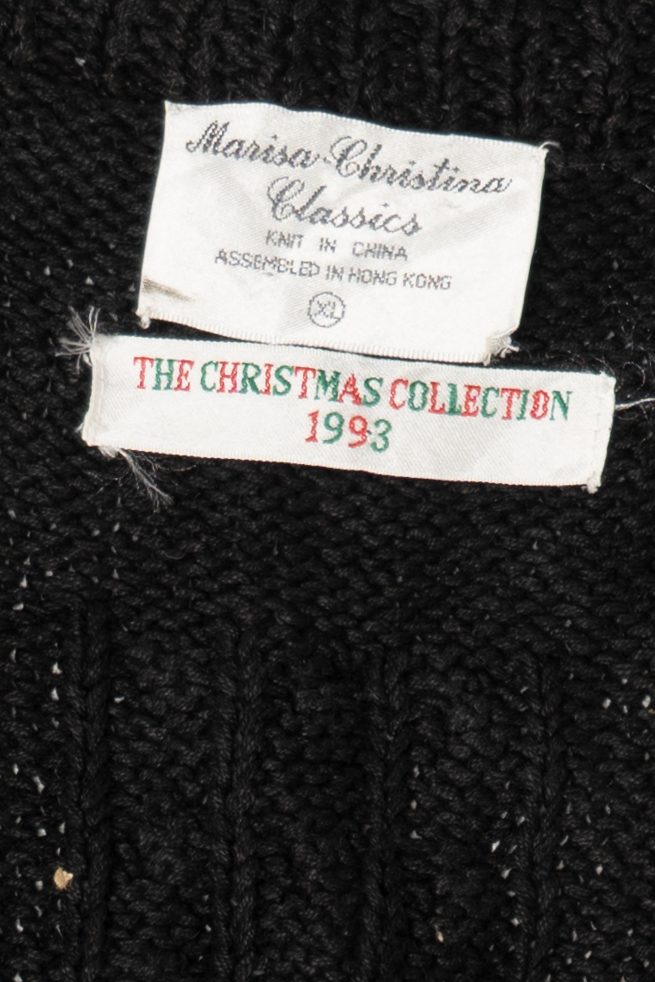 Vintage Black Marisa Christina Wreaths Ugly Christmas Vest (1990s)
