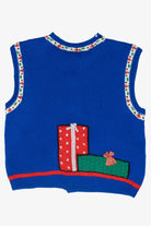 Presents Knit Trim Vintage Ugly Christmas Sweater Vest (1980s)