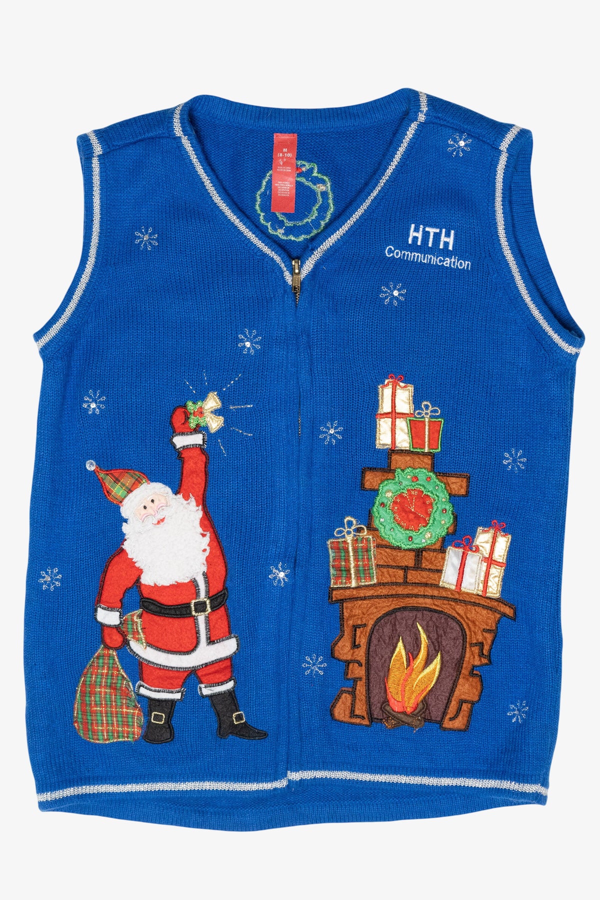 Santa Custom HTH Communication Vintage Ugly Christmas Sweater Vest (2000s)