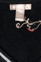 Whimsical Reindeer Vintage Ugly Christmas Sweater Vest (2000s)