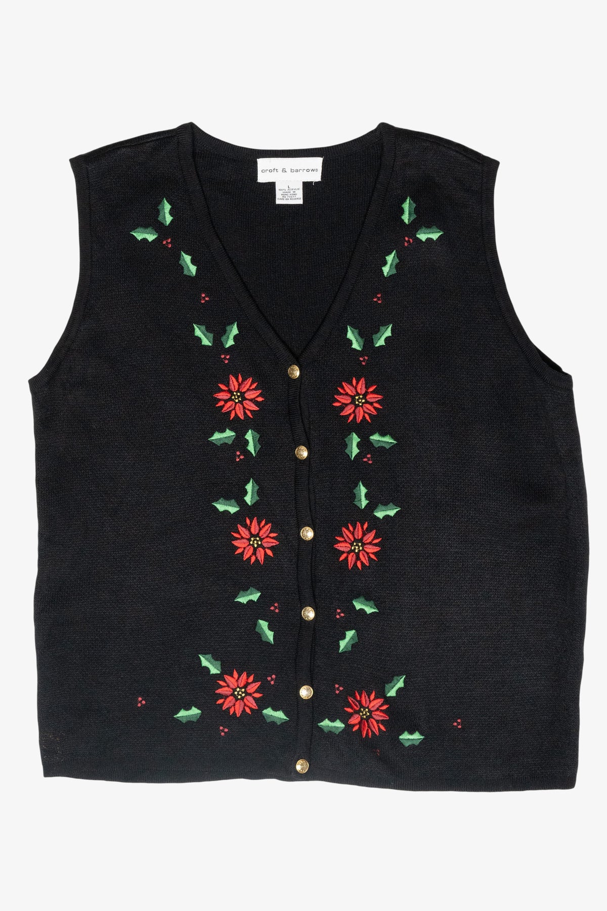 Holly Vintage Ugly Christmas Sweater Vest (2000s)