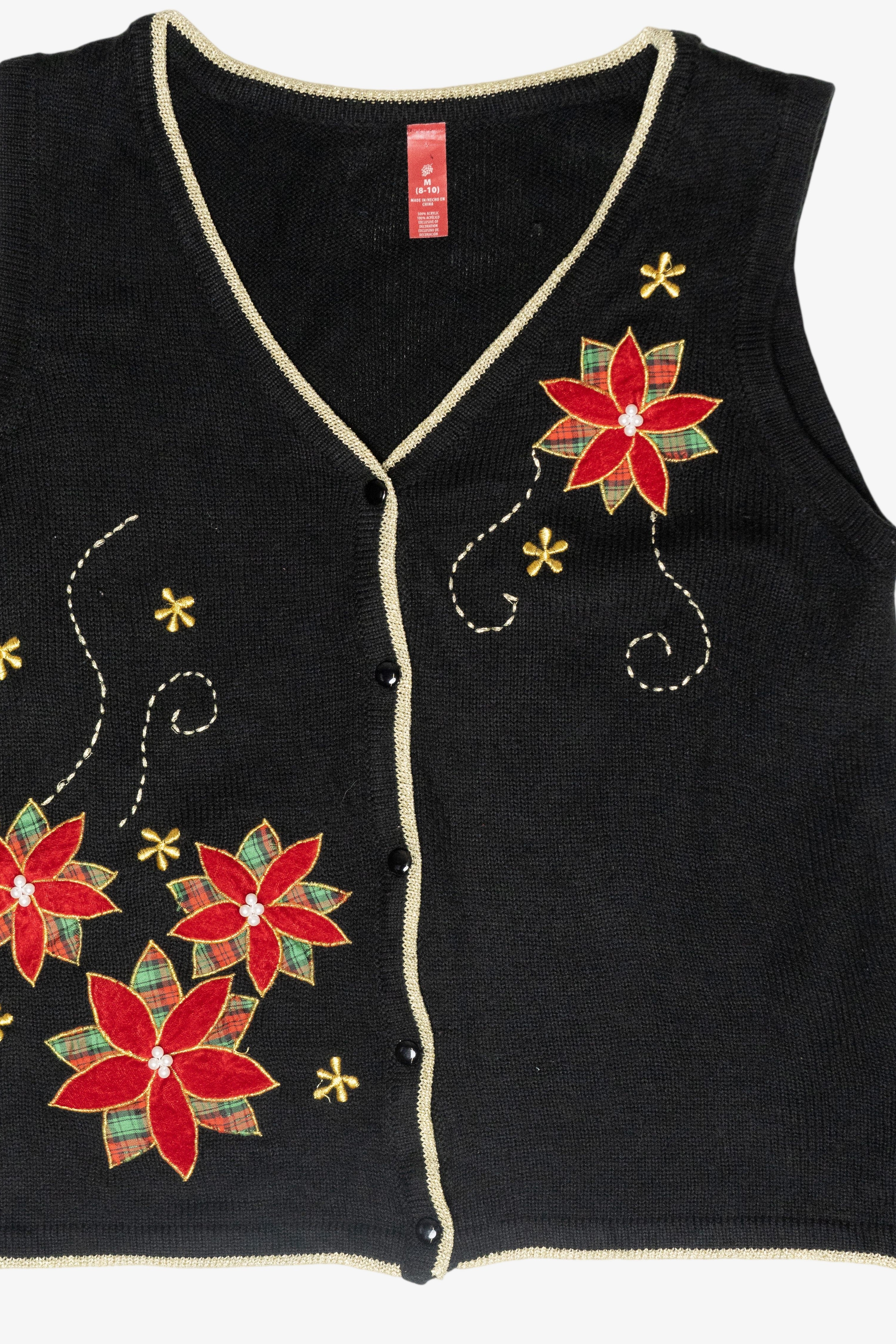 Holly Flowers Vintage Ugly Christmas Vest (2000s)