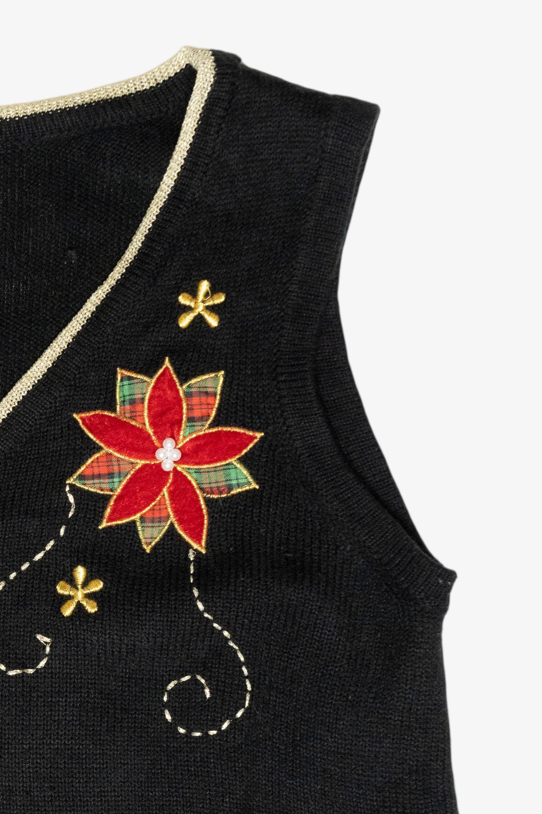 Holly Flowers Vintage Ugly Christmas Vest (2000s)