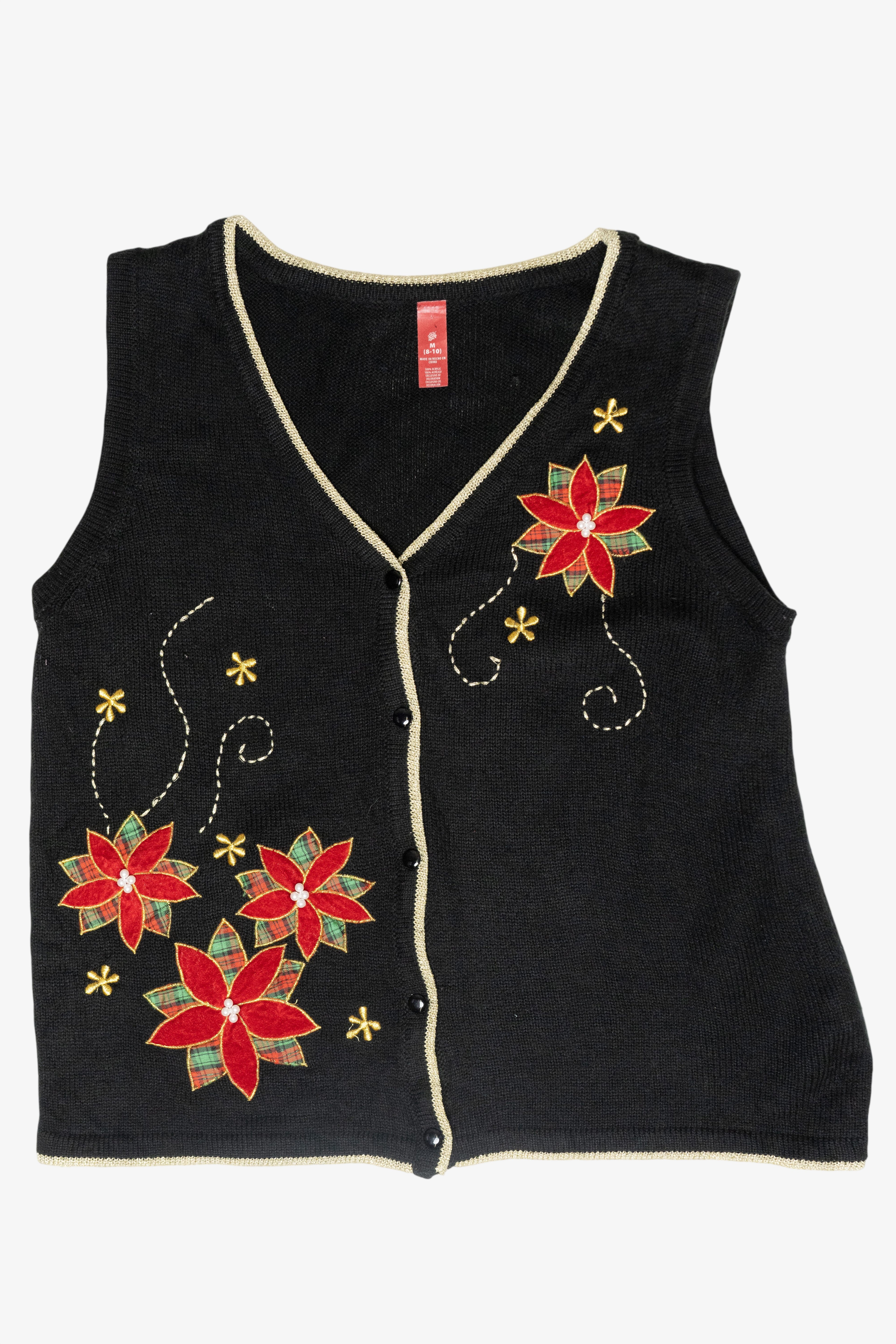 Holly Flowers Vintage Ugly Christmas Vest (2000s)