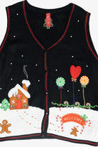 Gingerbread House Vintage Ugly Christmas Sweater Vest (2000s)