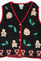 Gingerbread Cookies Vintage Ugly Christmas Sweater Vest (1990s)