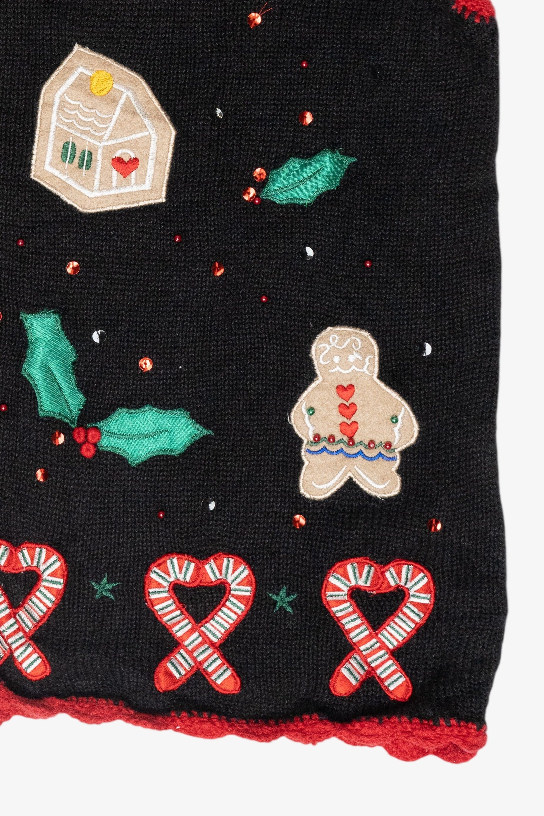 Gingerbread Cookies Vintage Ugly Christmas Sweater Vest (1990s)