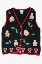 Gingerbread Cookies Vintage Ugly Christmas Sweater Vest (1990s)