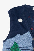 Ice Skaters Vintage Ugly Christmas Sweater Vest (1990s)