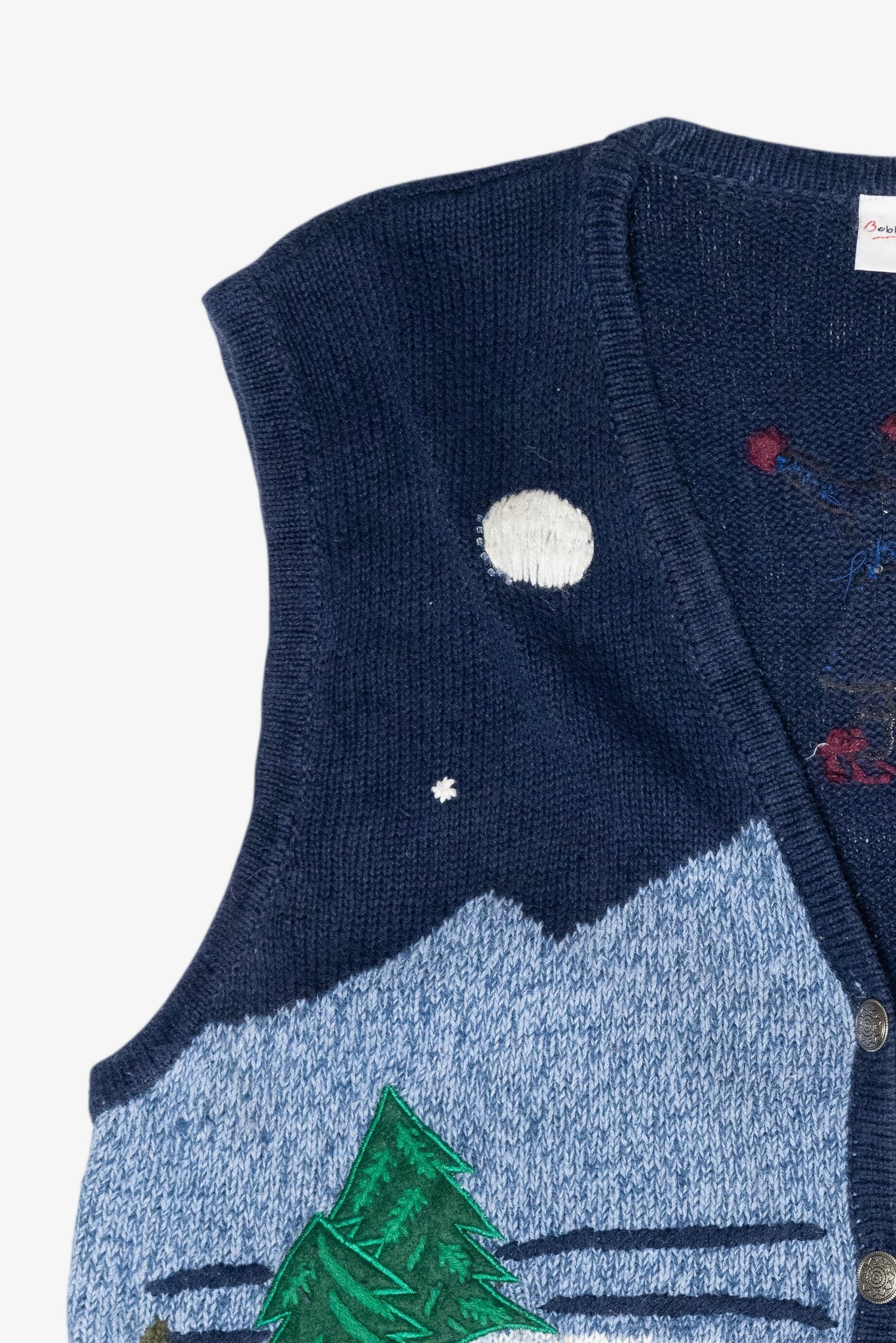 Ice Skaters Vintage Ugly Christmas Sweater Vest (1990s)