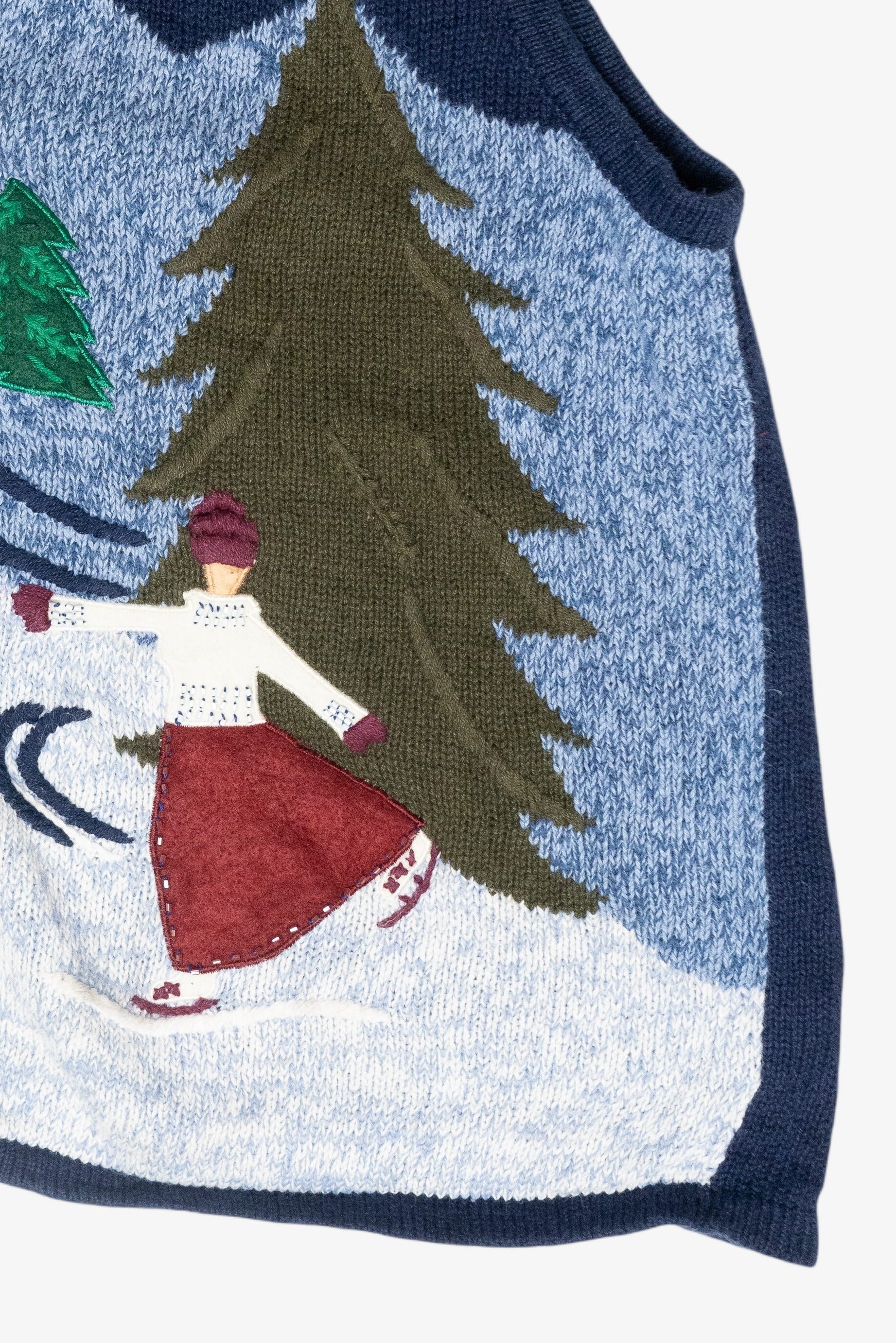 Ice Skaters Vintage Ugly Christmas Sweater Vest (1990s)