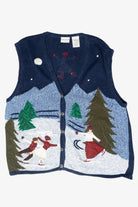 Ice Skaters Vintage Ugly Christmas Sweater Vest (1990s)