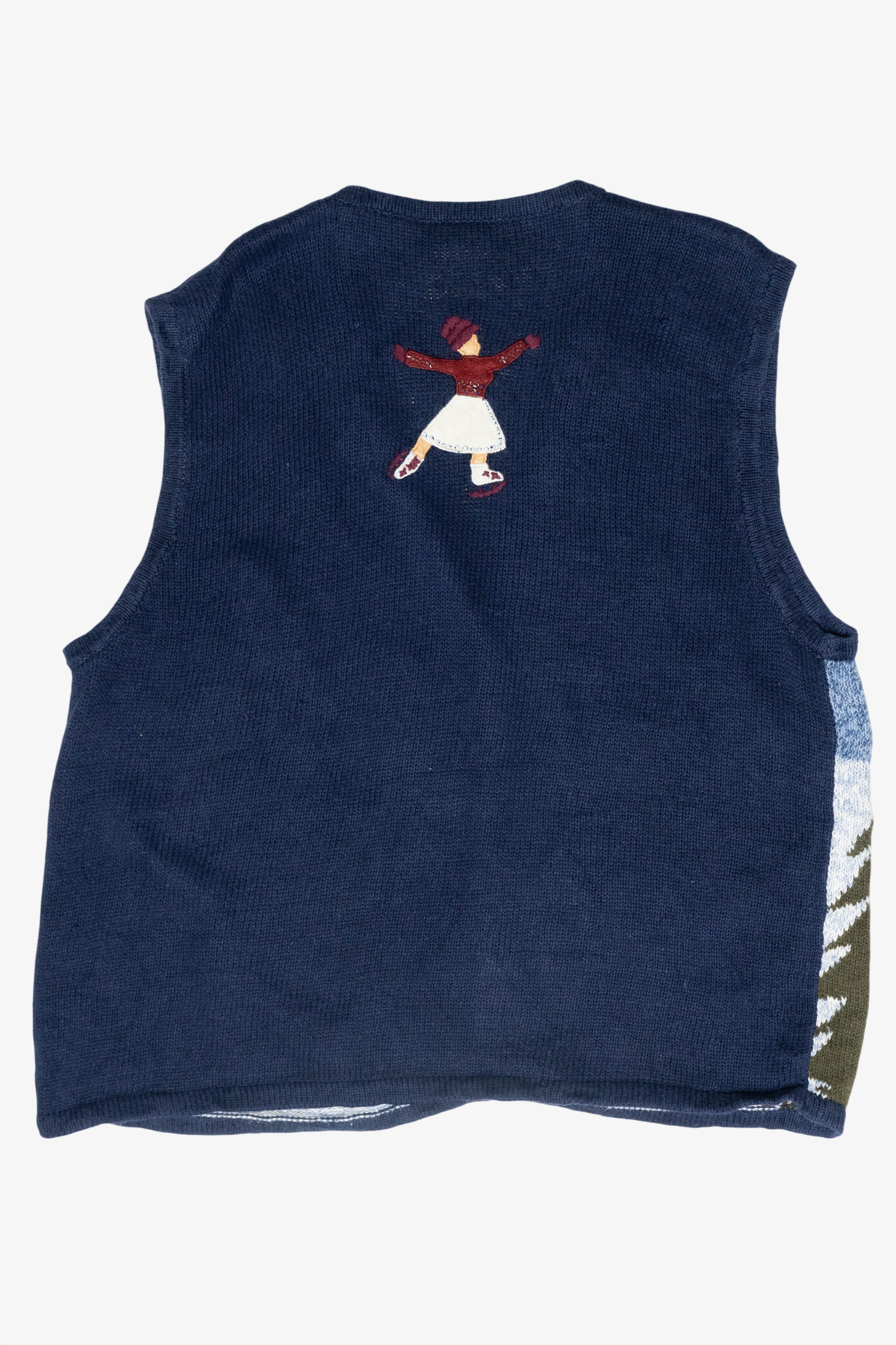 Ice Skaters Vintage Ugly Christmas Sweater Vest (1990s)