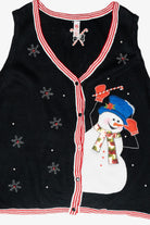 Candy Cane Stripe Snowmen Vintage Ugly Christmas Sweater Vest (2000s)