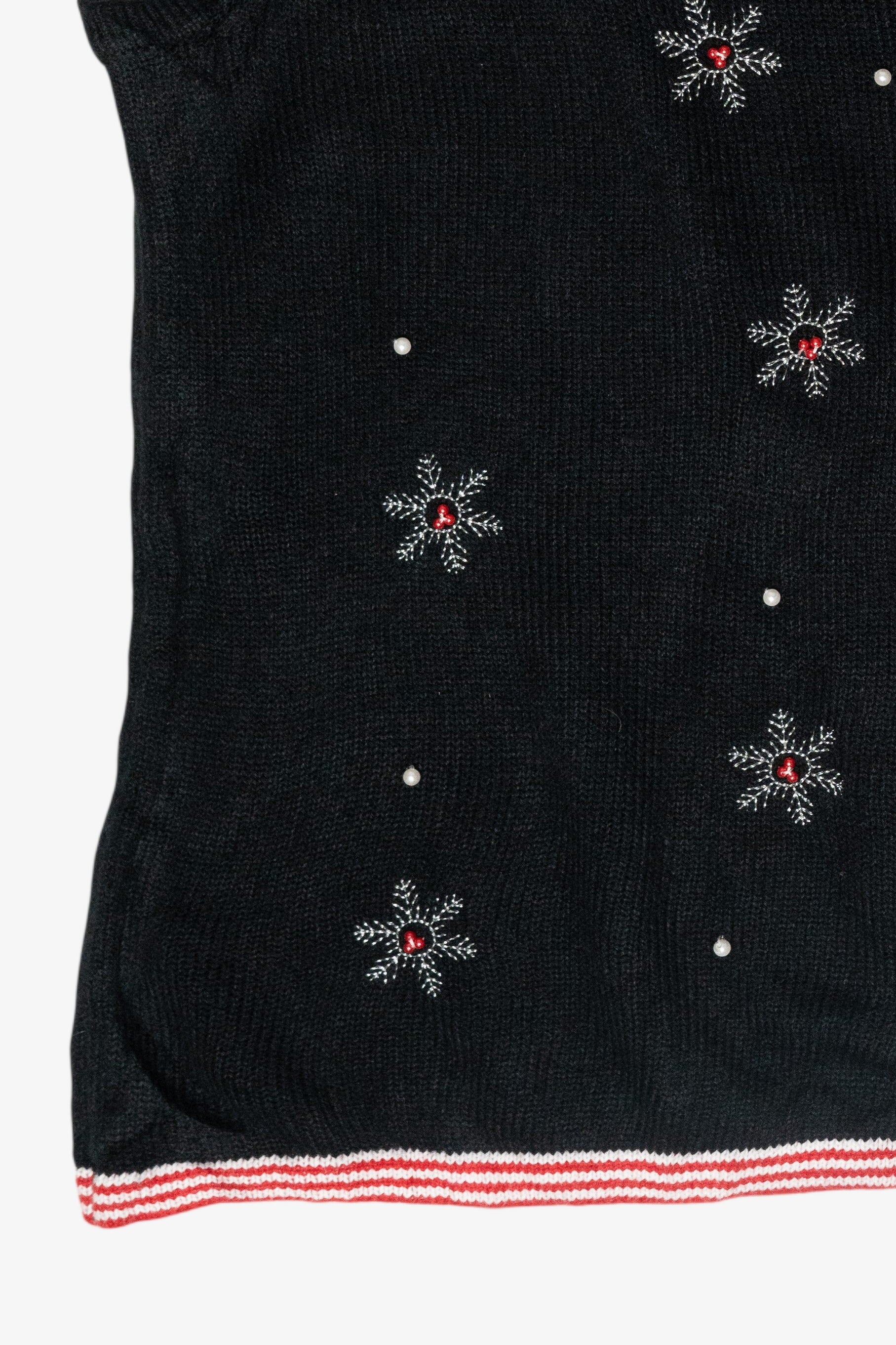 Candy Cane Stripe Snowmen Vintage Ugly Christmas Sweater Vest (2000s)