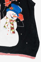 Candy Cane Stripe Snowmen Vintage Ugly Christmas Sweater Vest (2000s)