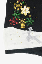 Prancing Reindeer Snowflake Vintage Ugly Christmas Sweater Vest (2000s)