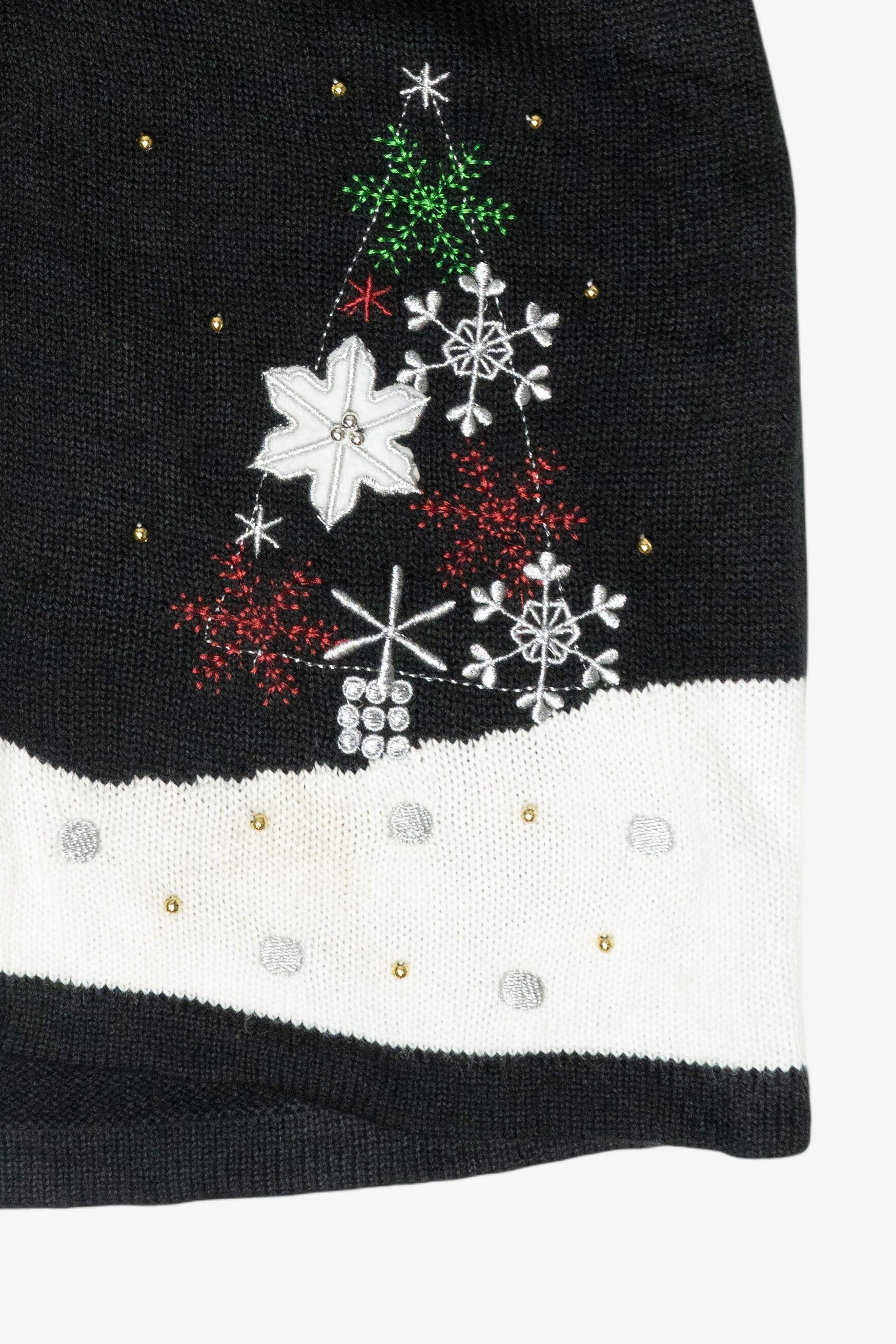 Prancing Reindeer Snowflake Vintage Ugly Christmas Sweater Vest (2000s)