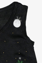 Prancing Reindeer Snowflake Vintage Ugly Christmas Sweater Vest (2000s)