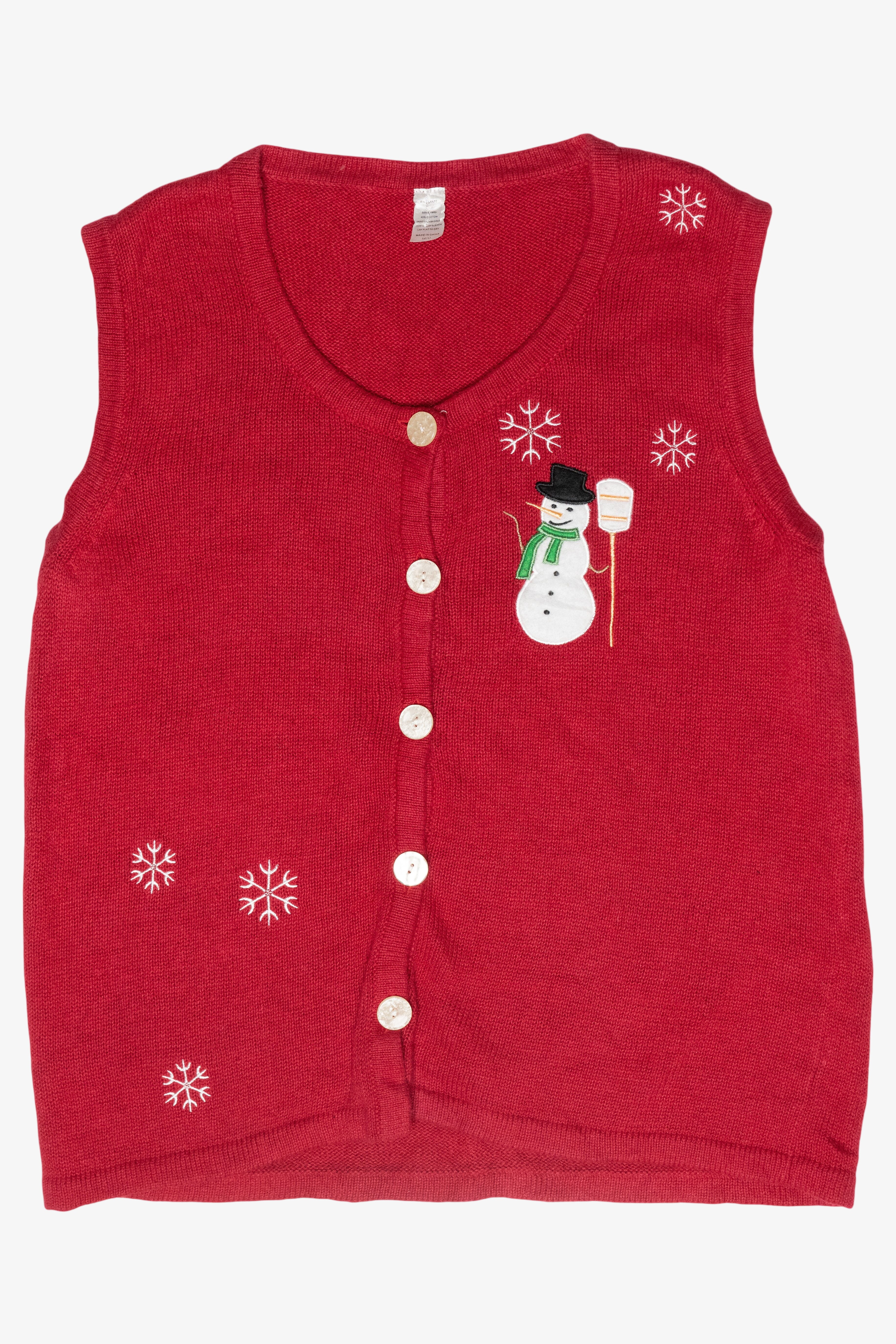 Snowman Vintage Ugly Christmas Sweater Vest (2000s)
