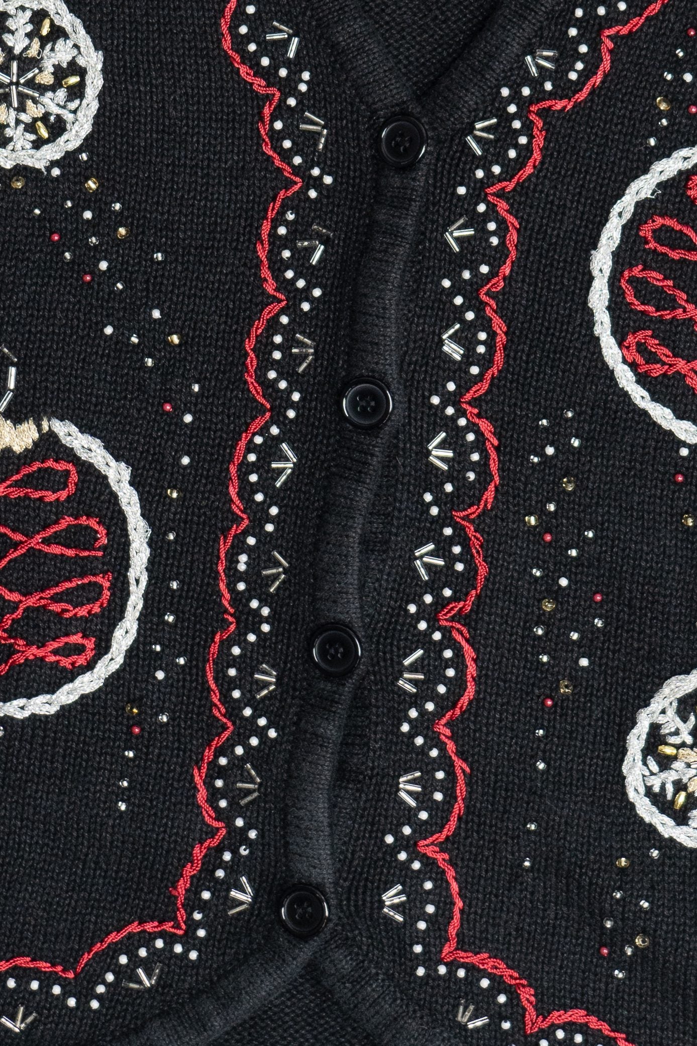 Vintage Beaded Ornaments Ugly Christmas Vest (1990s)