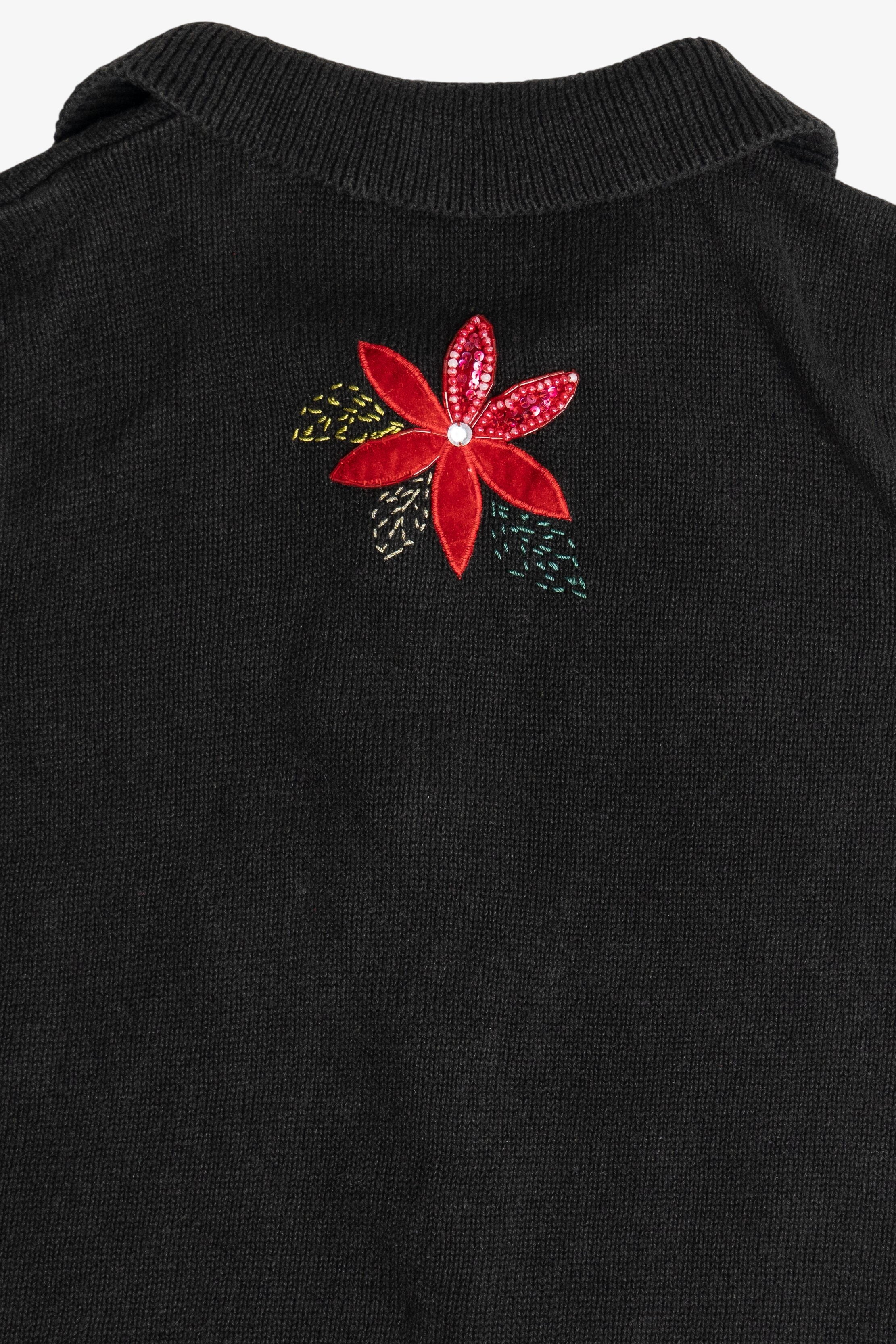 Vintage Beaded Poinsettia Ugly Christmas Vest (1990s)